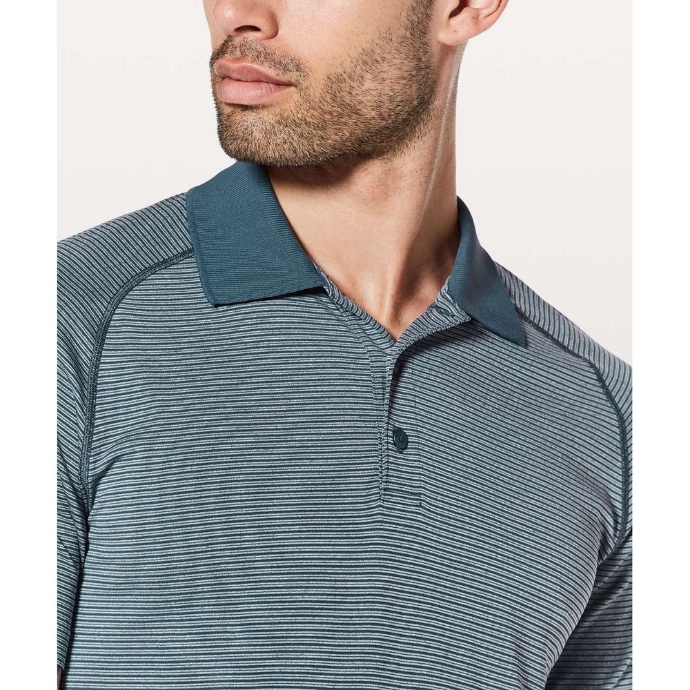 Lululemon Metal Vent Tech Polo Mach Blue / White Large